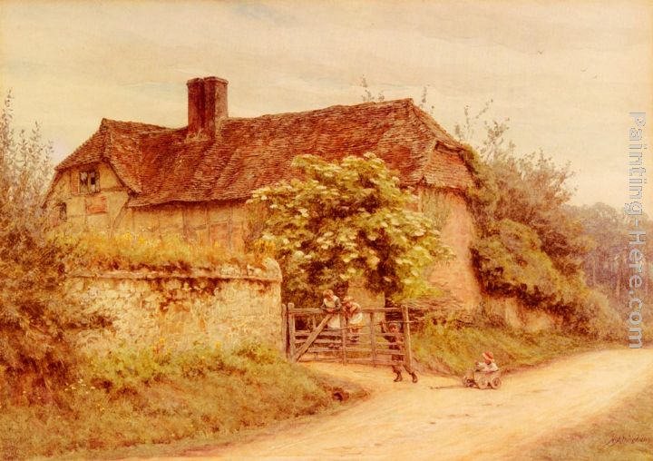 A Berkshire Cottage painting - Helen Mary Elizabeth Allingham A Berkshire Cottage art painting